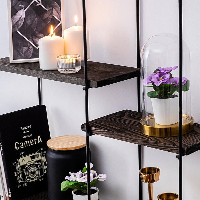 Hanah Home Estantería de Pared Lilac Negro y Nogal Hanah Home Estantería de Pared Lilac Negro y Nogal